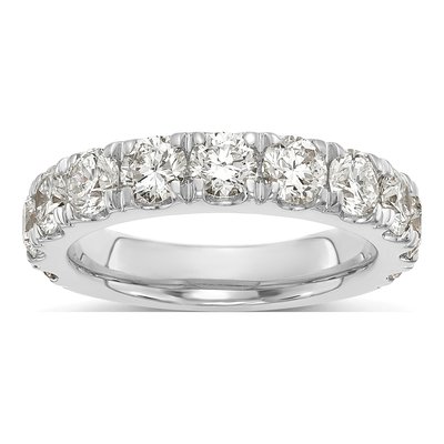 14K White Gold 2 ct tw Lab-Grown Diamond Wedding Band