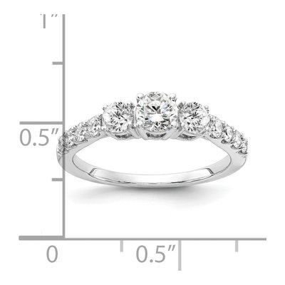 14K White Gold Lab-Grown Diamond 3-Stone Engagement Ring Semi-Mount – view 4