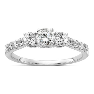 14K White Gold Lab-Grown Diamond Engagement Ring Semi-Mount