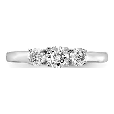 14K White Gold 3/4 ct tw Lab-Grown Diamond Three-Stone Engagement Ring – view 5