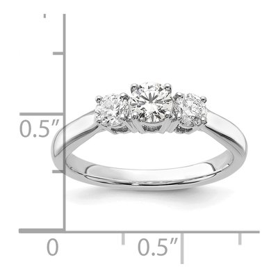 14K White Gold 3/4 ct tw Lab-Grown Diamond Three-Stone Engagement Ring – view 8