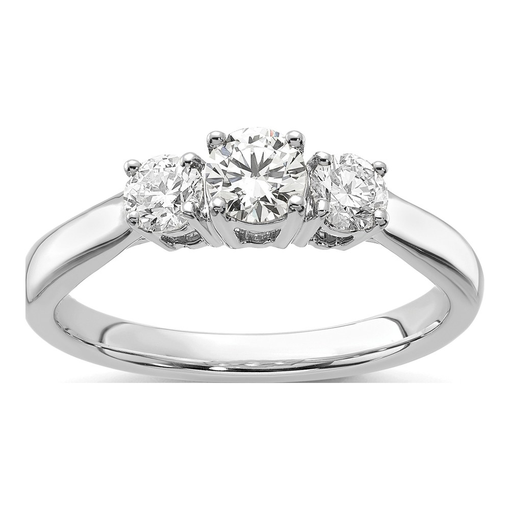 14K White Gold 3/4 ct tw Lab-Grown Diamond Three-Stone Engagement Ring