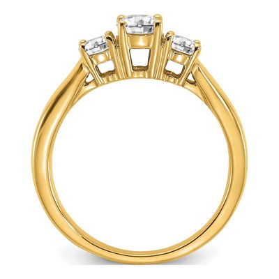 14K Yellow Gold 3/4 ct tw Lab-Grown Diamond 3-Stone Engagement Ring – view 2