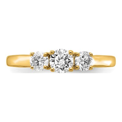 14K Yellow Gold 3/4 ct tw Lab-Grown Diamond 3-Stone Engagement Ring – view 4