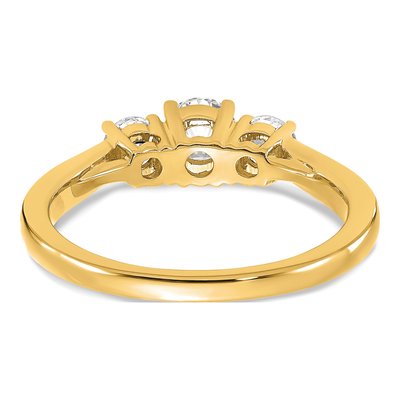 14K Yellow Gold 3/4 ct tw Lab-Grown Diamond 3-Stone Engagement Ring – view 5