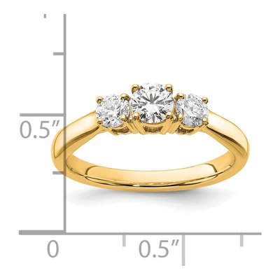14K Yellow Gold 3/4 ct tw Lab-Grown Diamond 3-Stone Engagement Ring – view 8