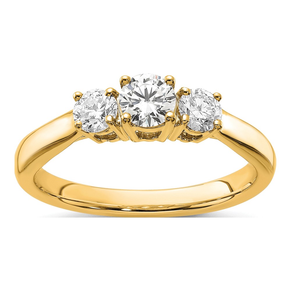 14K Yellow Gold Lab-Grown Diamond 3-Stone Ring