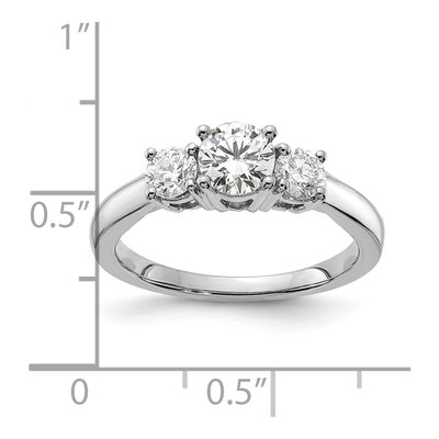14K White Gold 1 ct tw Lab-Grown Diamond 3-Stone Engagement Ring – view 8