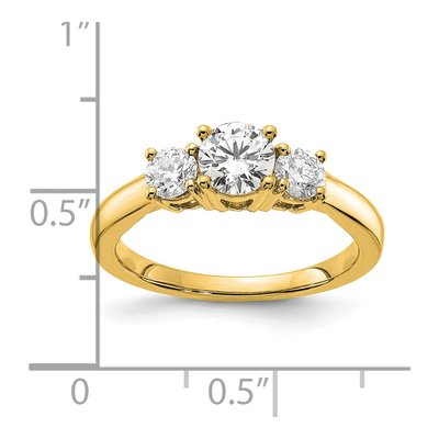 14K Yellow Gold 1 ct tw Lab-Grown Diamond 3-Stone Engagement Ring – view 5