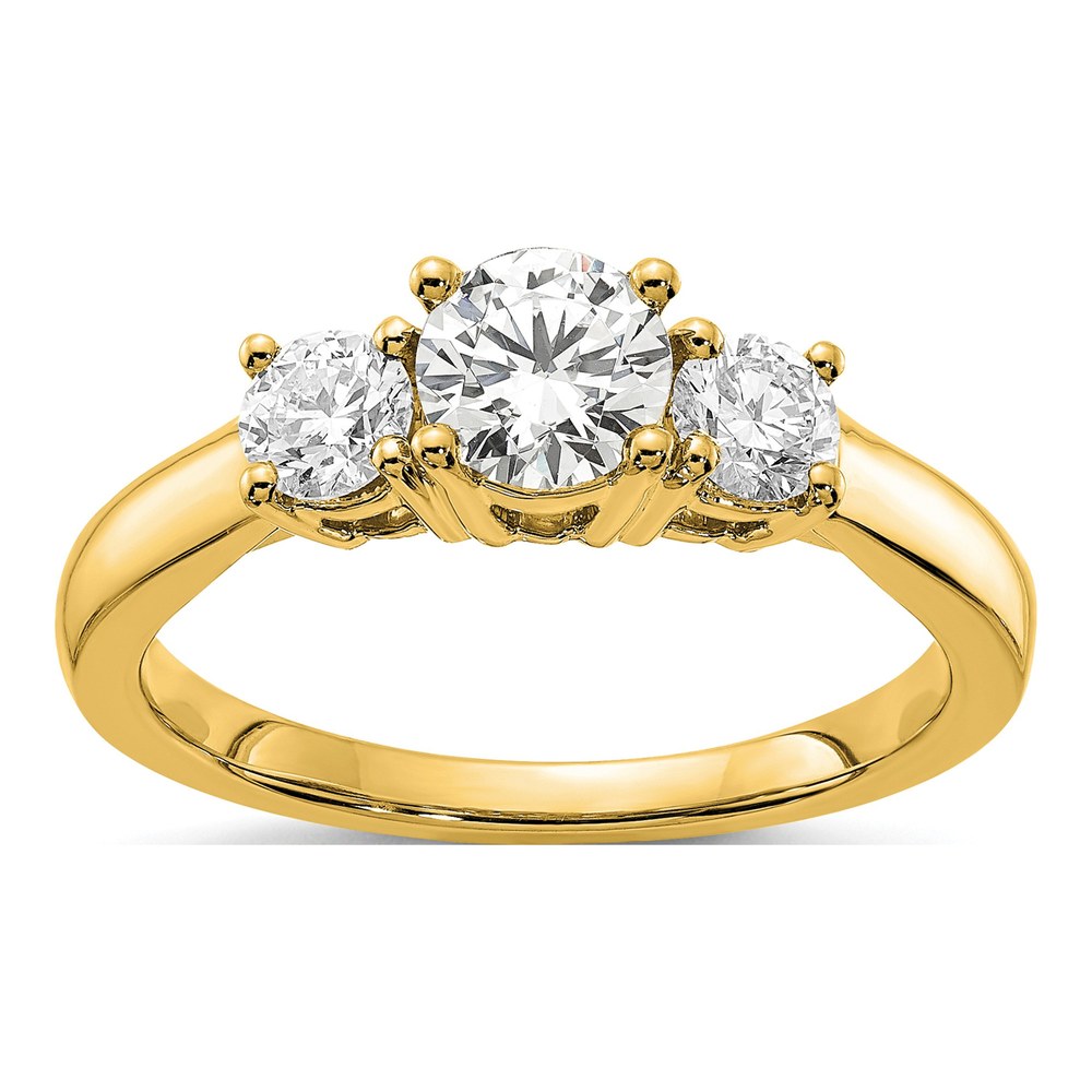14K Yellow Gold 1 ct tw Lab-Grown Diamond 3-Stone Engagement Ring