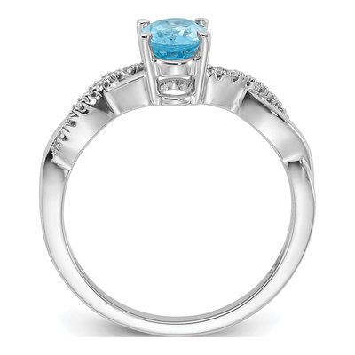 14K White Gold 0.08 ct tw Sky Blue Topaz & Diamond December Ring – view 2