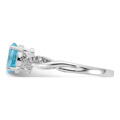 14K White Gold 0.08 ct tw Sky Blue Topaz & Diamond December Ring – view 3