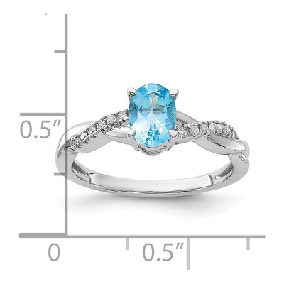 14K White Gold 0.08 ct tw Sky Blue Topaz & Diamond December Ring – view 5