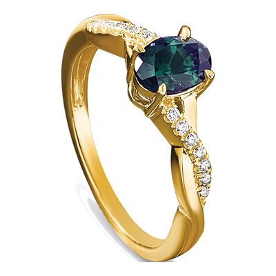 10K Yellow Gold 0.08 ct tw Diamond Oval Ring – view 5