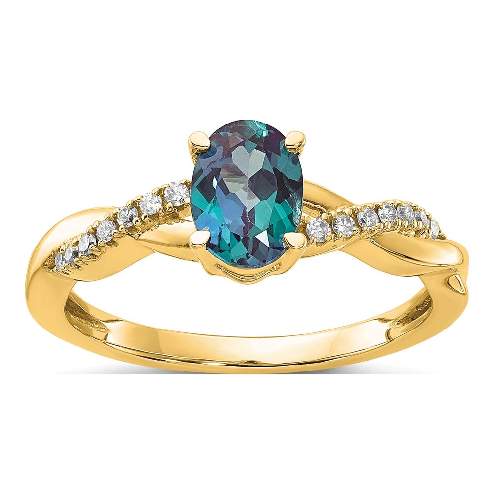 10K Yellow Gold 0.08 ct tw Diamond Oval Ring