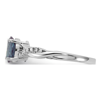 14K White Gold 0.08 ct tw Diamond Oval June Ring – view 3