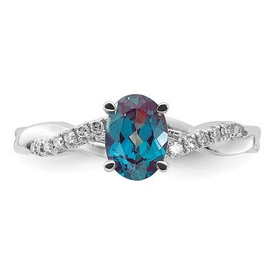14K White Gold 0.08 ct tw Diamond Oval June Ring – view 4