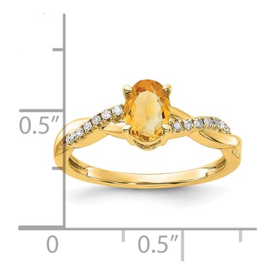 14K Yellow Gold 0.08 ct tw Citrine & Diamond Birthstone Ring – view 2