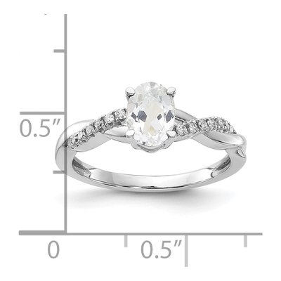 14K White Gold 0.08 ct tw White Topaz & Diamond April Birthstone Ring – view 2