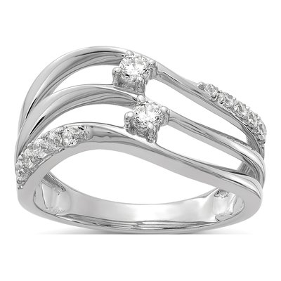 14K White Gold 1/3 ct tw Lab-Grown Diamond Fashion Ring
