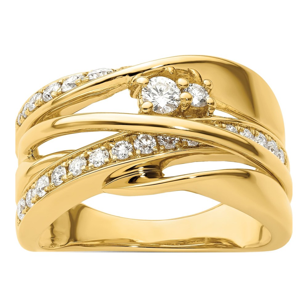 14K Yellow Gold 5/8 ct tw Diamond Woven Ring