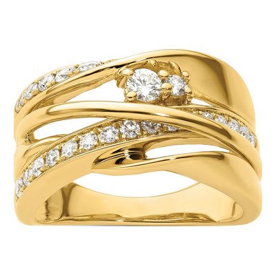 14K Yellow Gold 5/8 ct tw Diamond Woven Ring