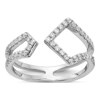14K White Gold 3/8 ct tw Lab-Grown Diamond Fashion Ring