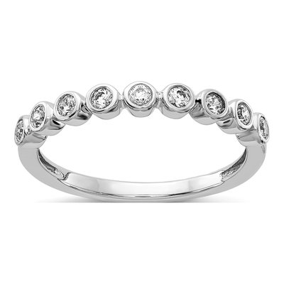 14K White Gold 1/5 ct tw Lab-Grown Diamond Wedding Band