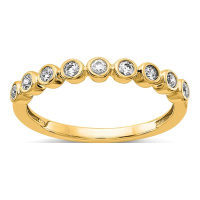 14K Yellow Gold 1/5 ct tw Lab-Grown Diamond Wedding Band