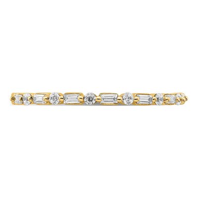 14K Yellow Gold 1/6 ct tw Diamond Fancy Band – view 4
