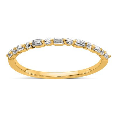 14K Yellow Gold 1/6 ct tw Diamond Fancy Band