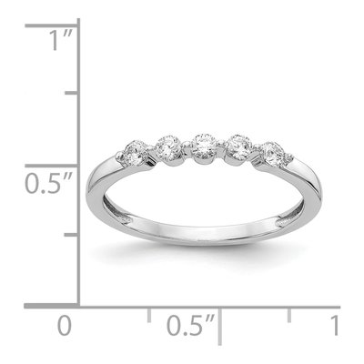 14K White Gold 1/4 ct tw Diamond 5-Stone Anniversary Wedding Band – view 4