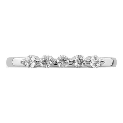 14K White Gold 1/4 ct tw Diamond 5-Stone Anniversary Wedding Band – view 5