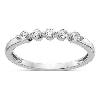 14K White Gold 1/4 ct tw Diamond 5-Stone Anniversary Wedding Band