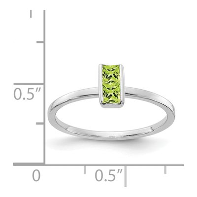 14K White Gold Peridot Two Princess-Cut Ring – view 3
