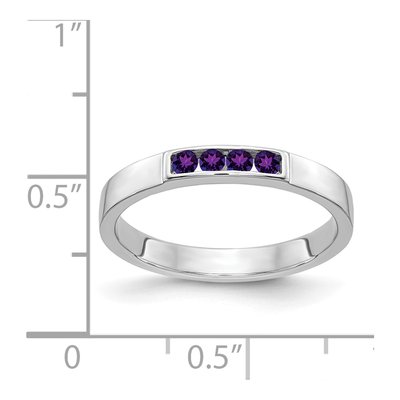 14K White Gold Amethyst 4-Stone Ring – view 2
