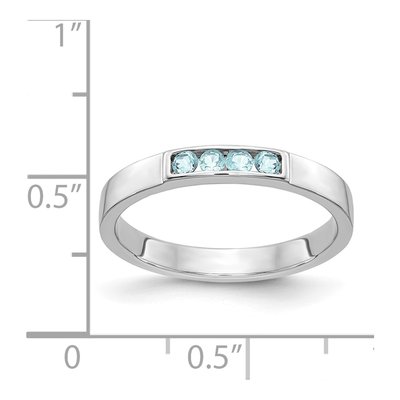 14K White Gold Swiss Blue Topaz 4-Stone Ring – view 4