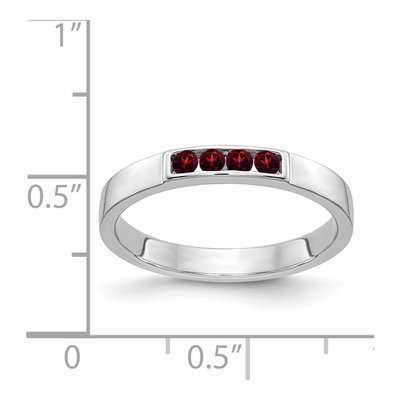 14K White Gold Garnet 4-Stone Ring – view 2