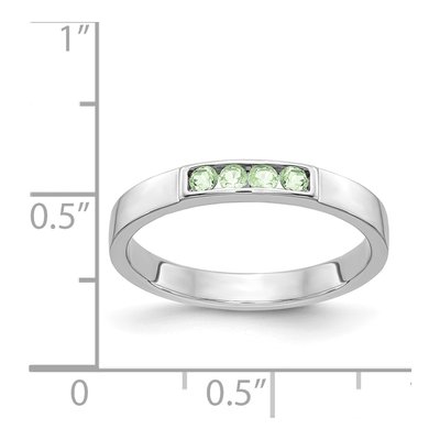 14K White Gold Peridot Channel-Set Ring – view 3