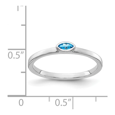 14K White Gold Swiss Blue Topaz Marquise East-West Ring – view 2