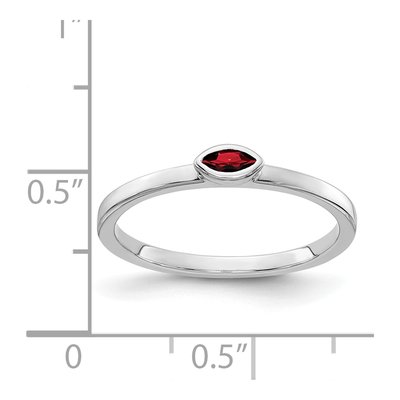 14K White Gold Garnet Marquise East-West Ring – view 3