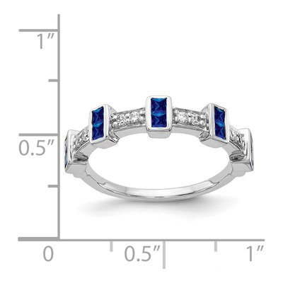 14K White Gold 1/6 ct tw Sapphire & Diamond Fancy Ring – view 2