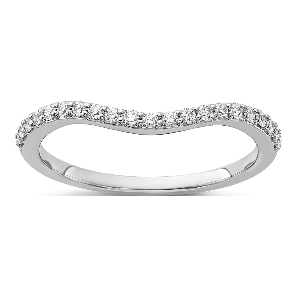 14K White Gold 1/5 ct tw Diamond Curved Ring