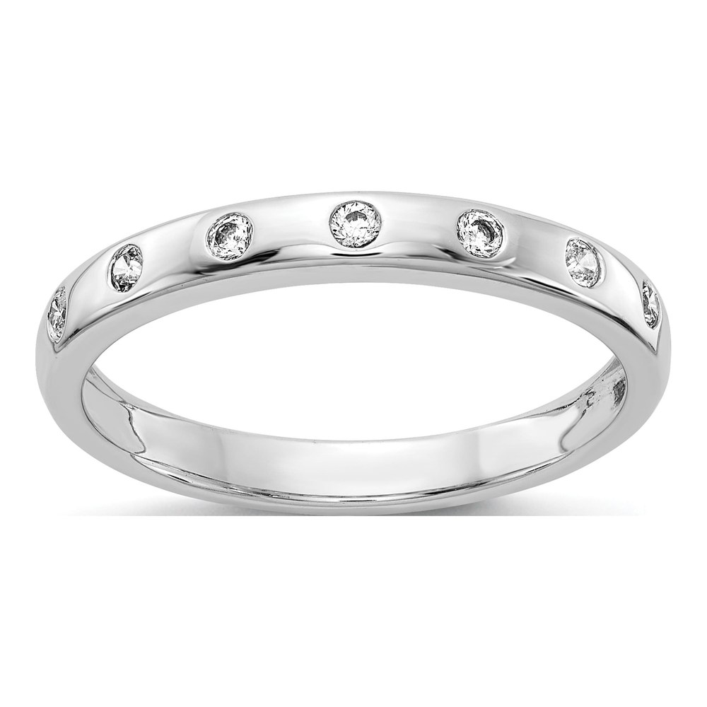 14K White Gold 7-Stone Diamond Band Ring