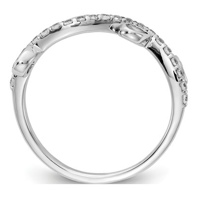 14K White Gold 1/5 ct tw Peridot & Diamond Curved Ring – view 2