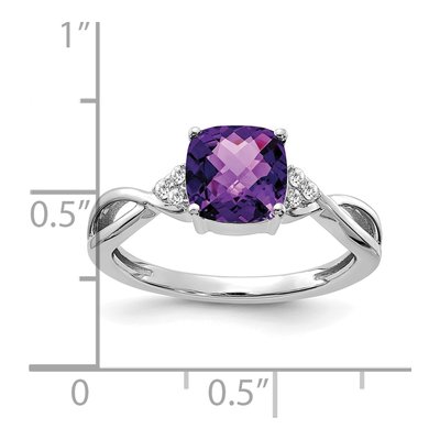 14K White Gold 1/20 ct tw Amethyst & Diamond February Ring – view 5