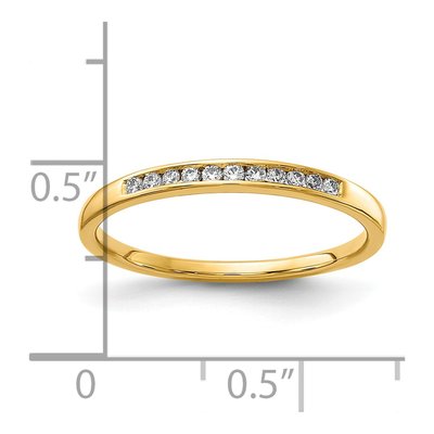 14K Yellow Gold 1/10 ct tw Lab-Grown Diamond Channel Wedding Band – view 7