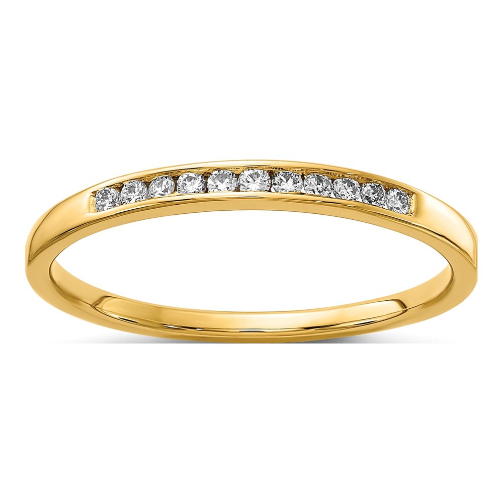 14K Yellow Gold 1/10 ct tw Lab-Grown Diamond Channel Wedding Band