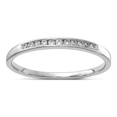14K White Gold 1/10 ct tw Lab-Grown Diamond Channel Wedding Band