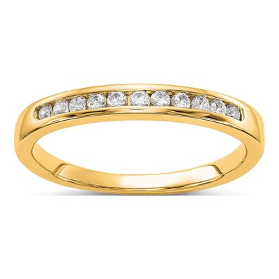 14K Yellow Gold 1/5 ct tw Lab-Grown Diamond Channel Wedding Band